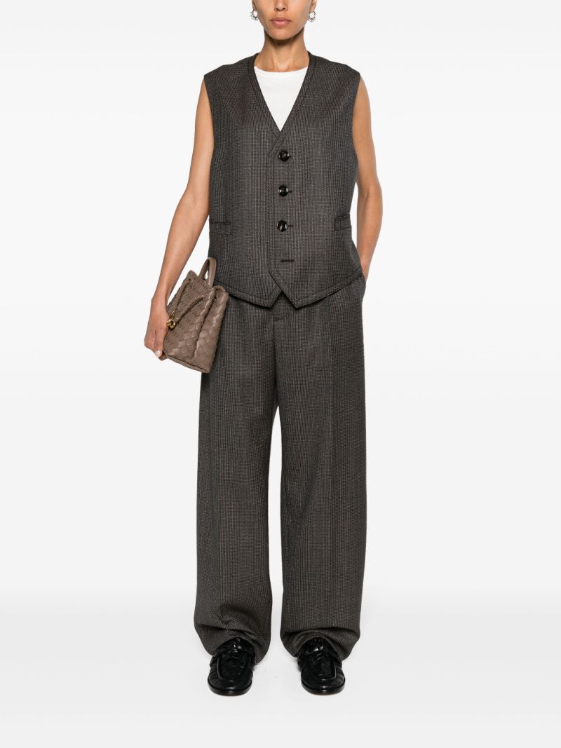 Brown Tailored Houndstooth Trousers