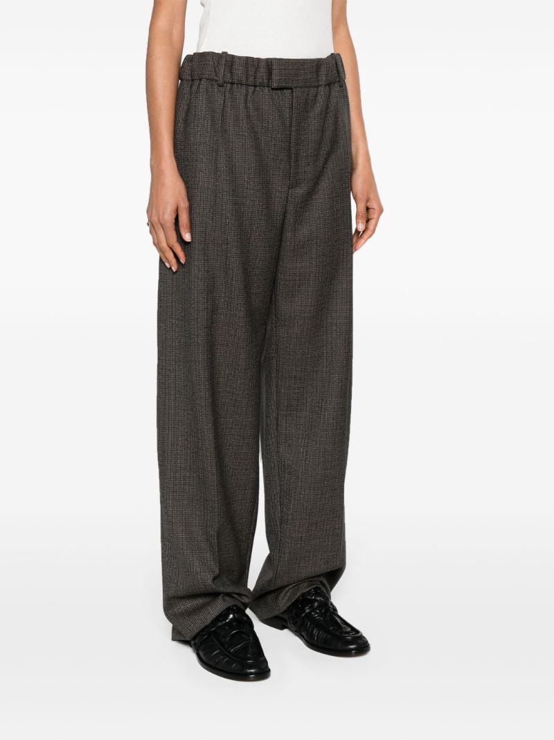 Brown Tailored Houndstooth Trousers