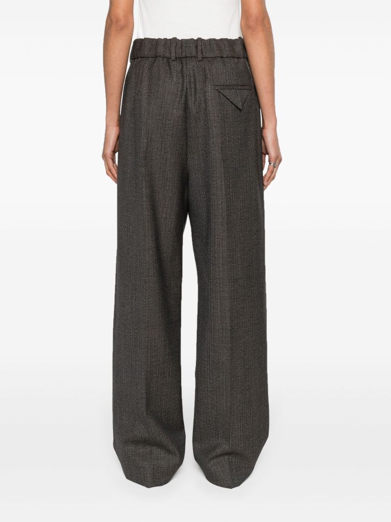 Brown Tailored Houndstooth Trousers