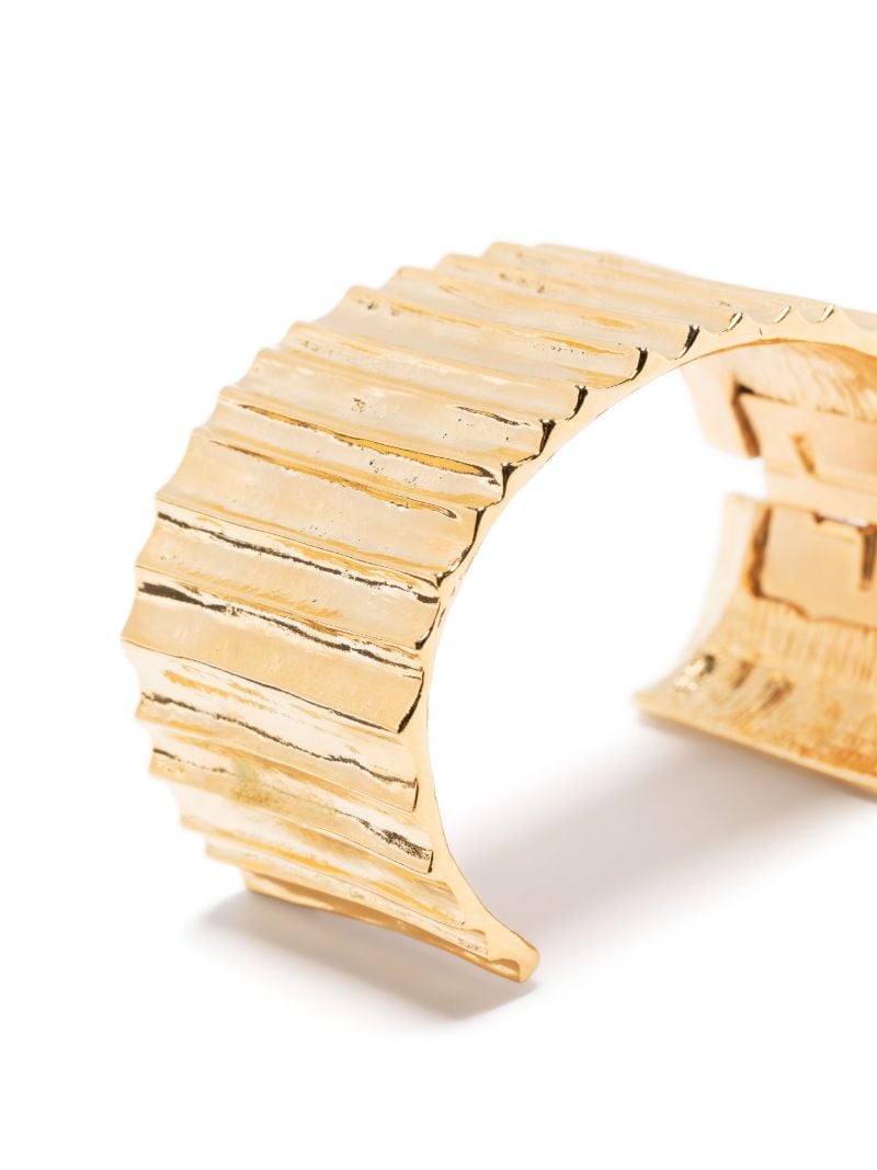 Gold-tone Textured Open-cuff Bracelet
