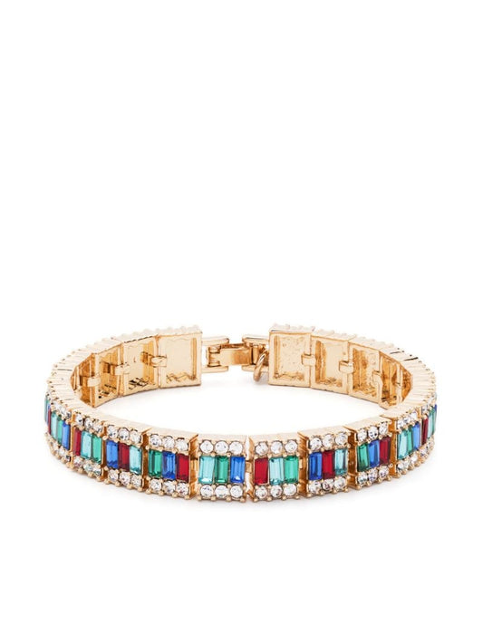 Gold-tone Crystal-trim Baguette Bracelet