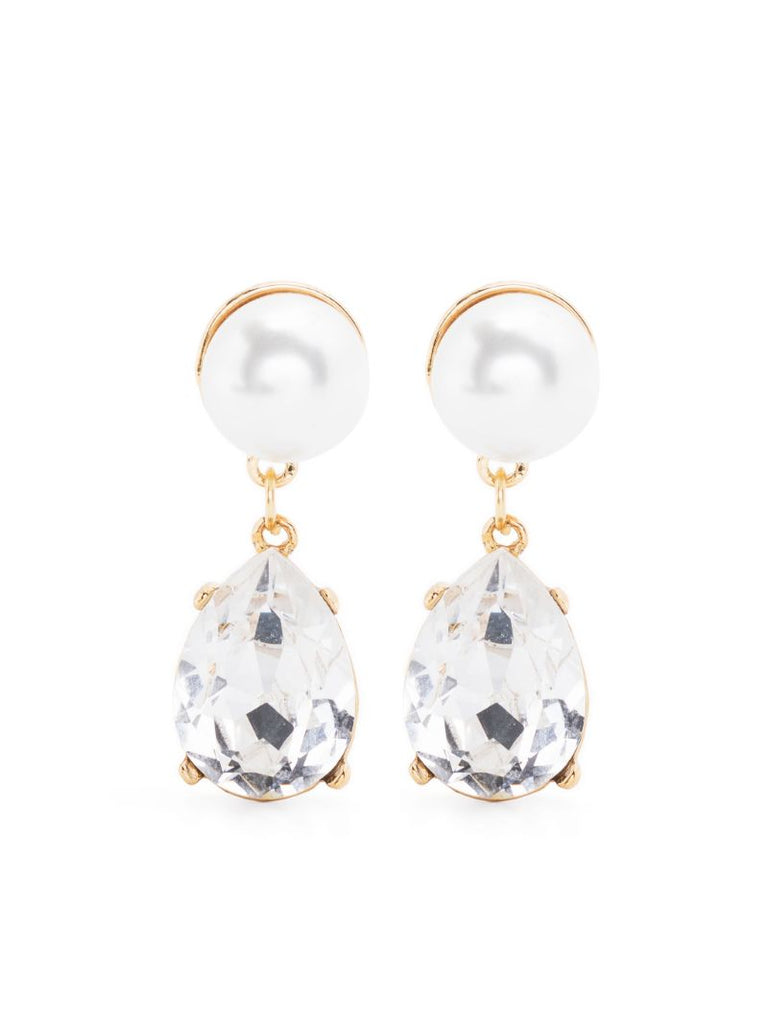 Gold-tone Crystal Teardrop Earrings