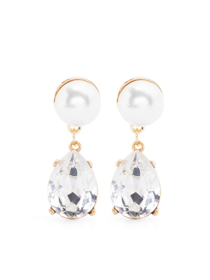 Gold-tone Crystal Teardrop Earrings