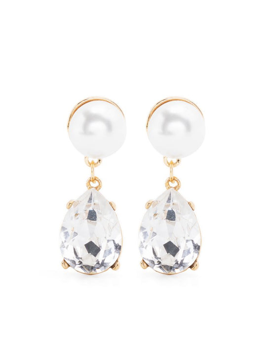 Gold-tone Crystal Teardrop Earrings