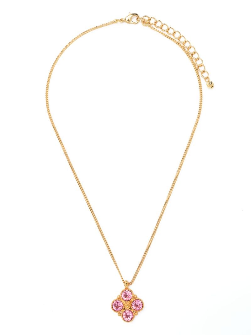 Gold-tone Crystal Pendant Necklace