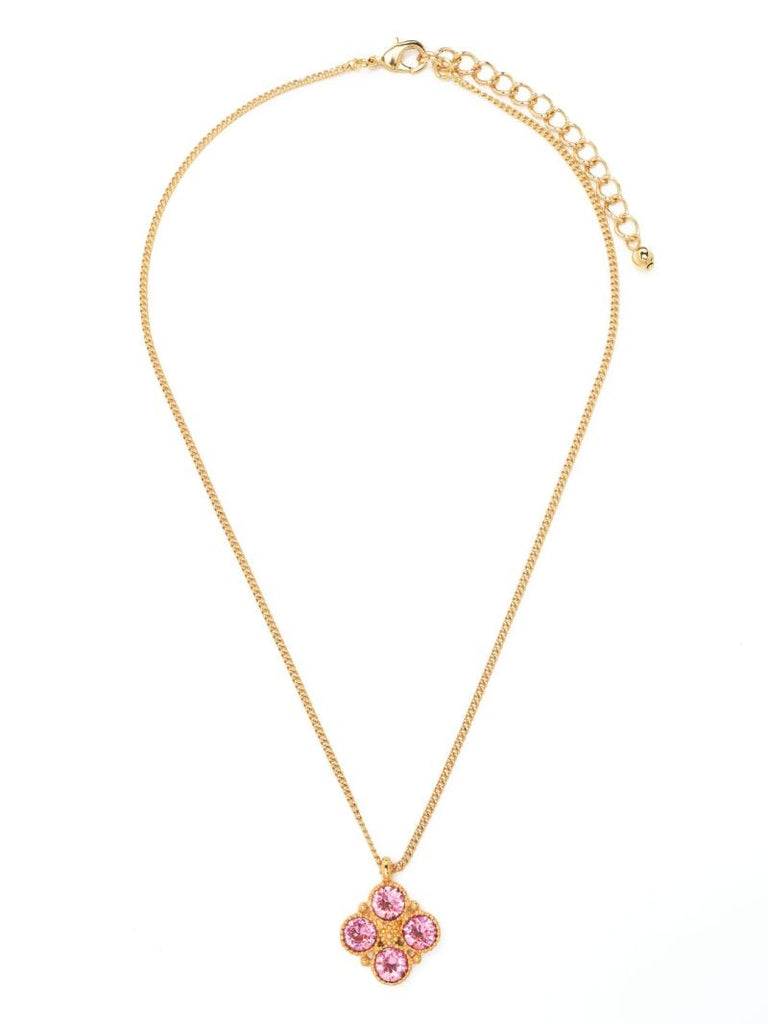 Gold-tone Crystal Pendant Necklace