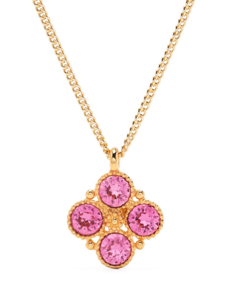 Gold-tone Crystal Pendant Necklace