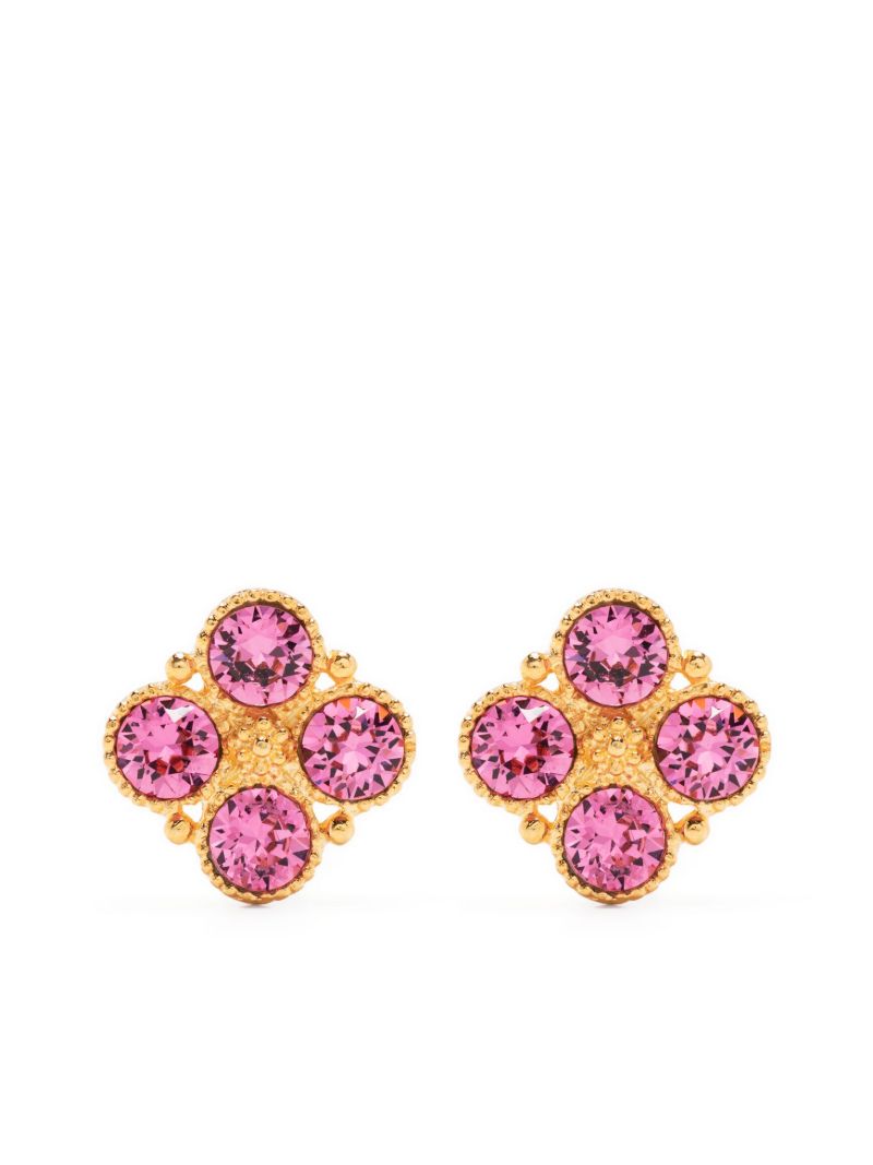 Gold-tone Faceted Crystal Earrings