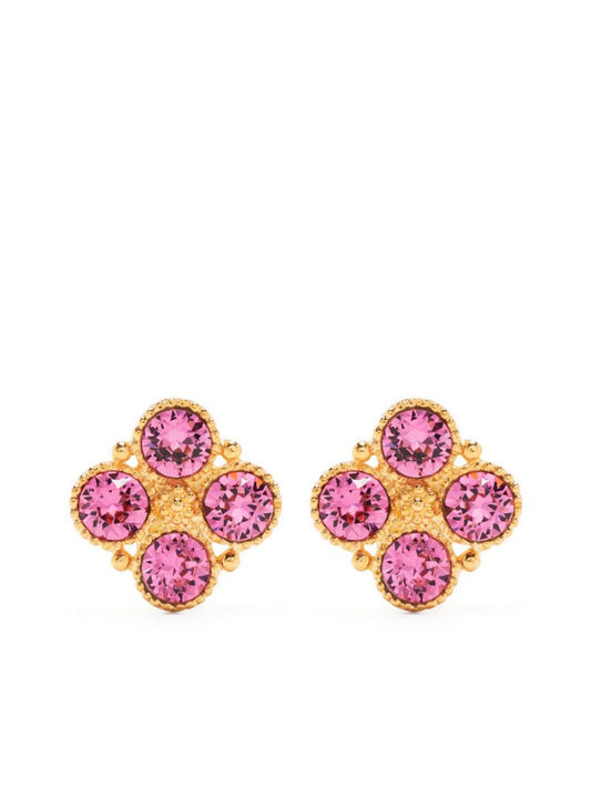 Gold-tone Faceted Crystal Earrings