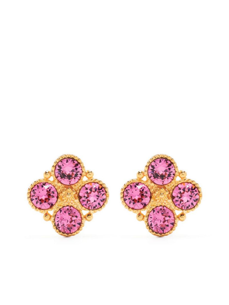 Gold-tone Faceted Crystal Earrings
