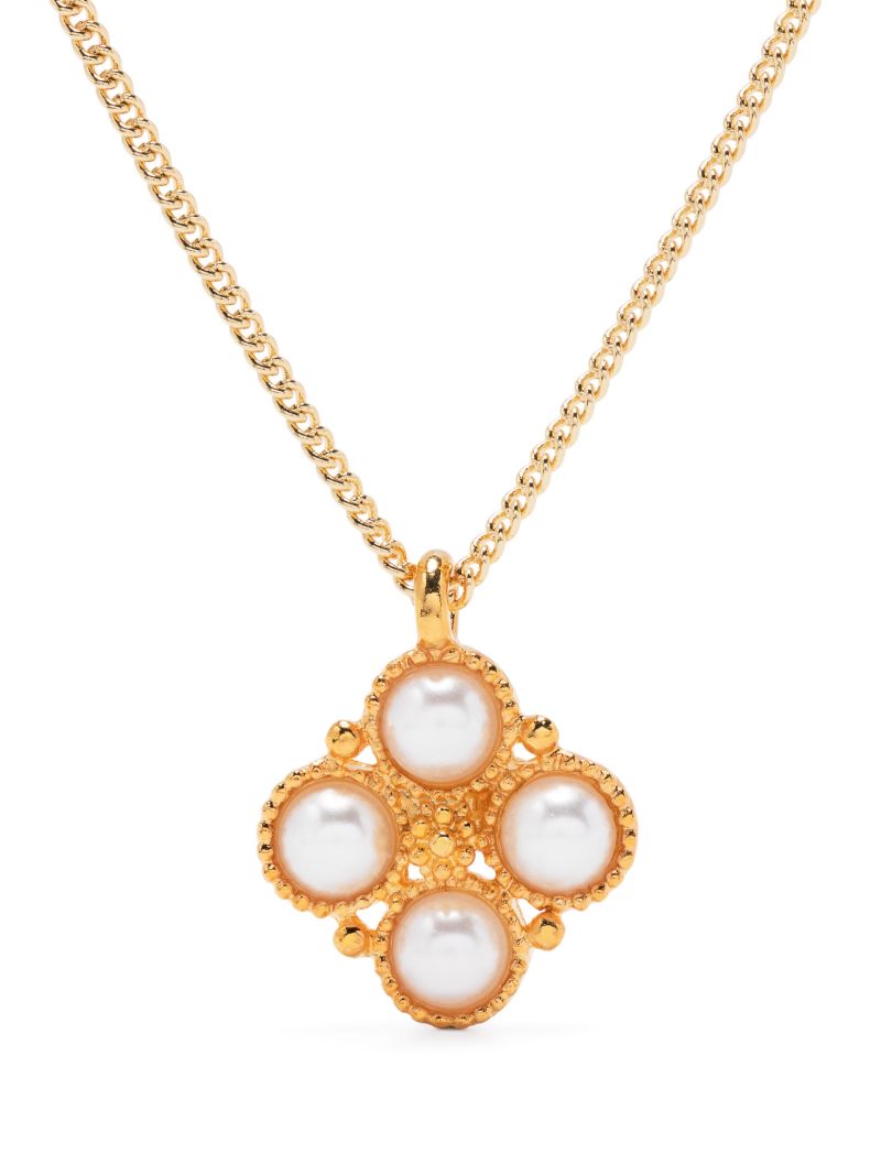 Gold-tone Pearl Pendant Necklace