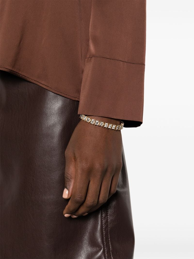 Gold-tone Crystal Embellished Baguette Bracelet