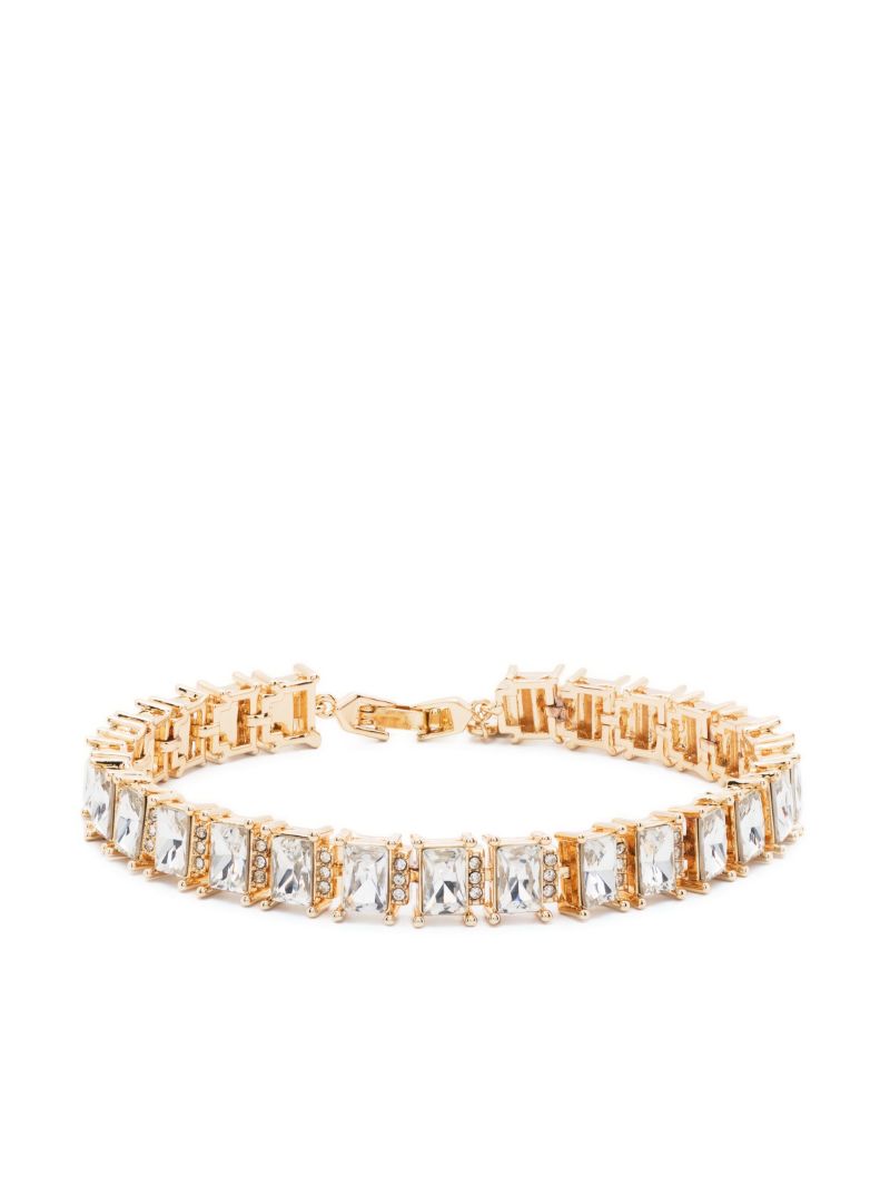 Gold-tone Crystal Embellished Baguette Bracelet