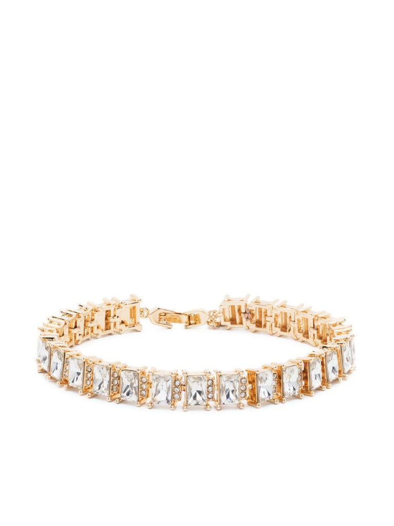 Gold-tone Crystal Embellished Baguette Bracelet