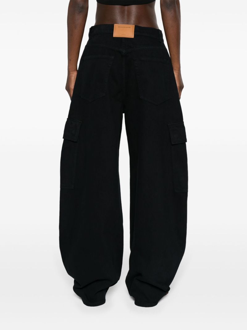 Black Low-rise Wide-leg Jeans