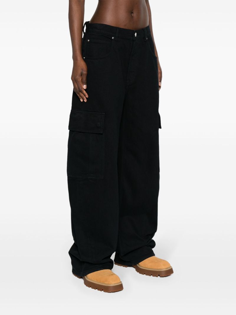 Black Low-rise Wide-leg Jeans