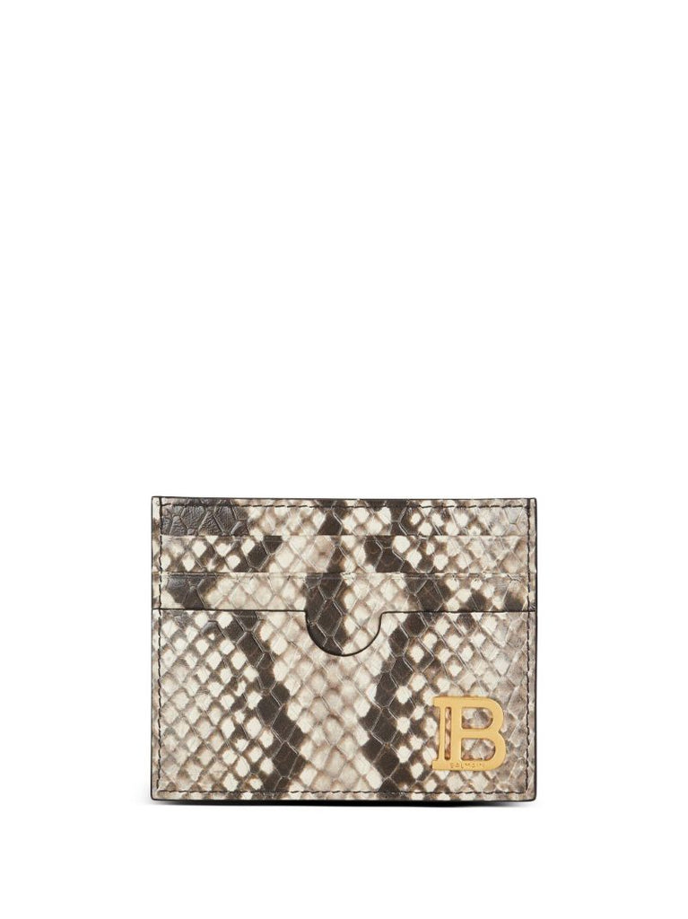 Brown B-buzz Snakeskin-effect Leather Card Holder