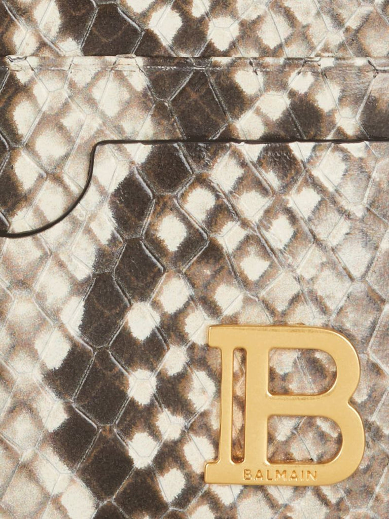 Brown B-buzz Snakeskin-effect Leather Card Holder