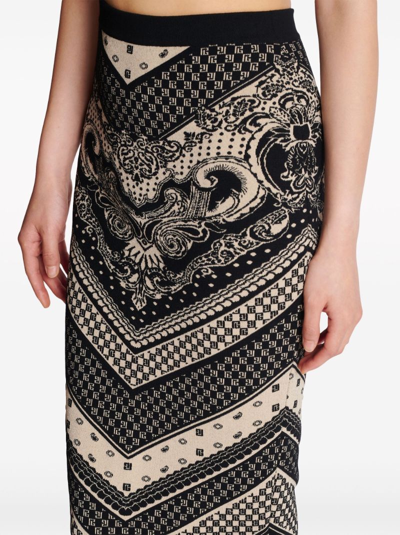 Black Monogram Knit Skirt