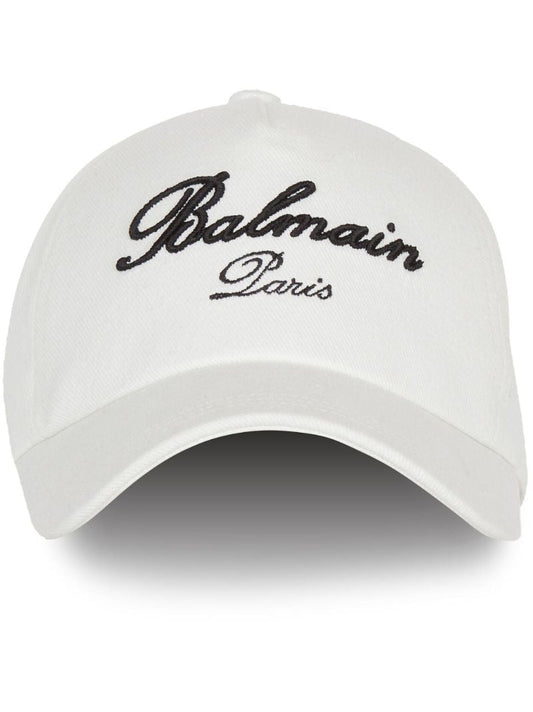 White Signature Cotton Baseball Cap