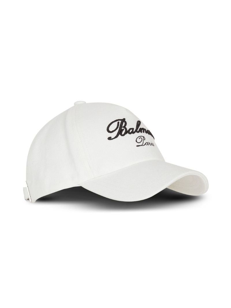 White Signature Cotton Baseball Cap