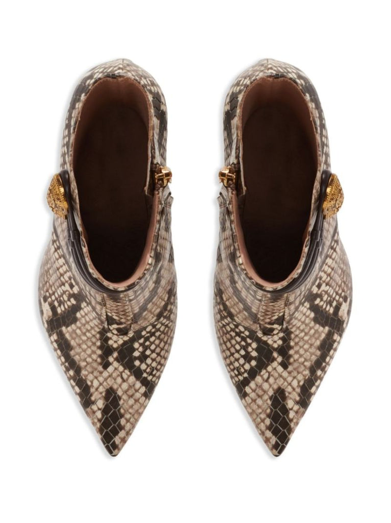 Brown Alma 95mm Snakeskin-effect Boots