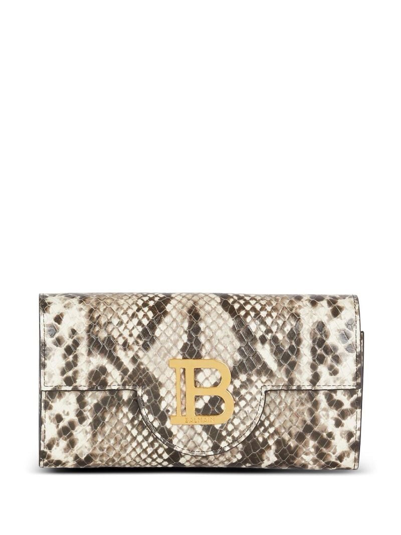 Brown B-buzz Snakeskin-effect Leather Wallet-on-chain