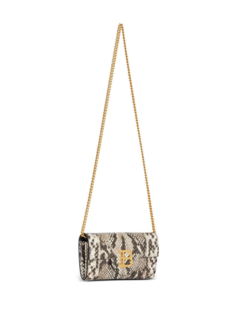 Brown B-buzz Snakeskin-effect Leather Wallet-on-chain