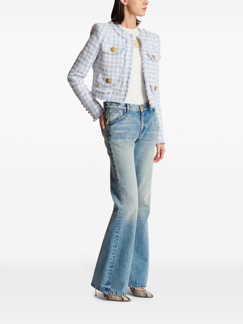 Blue Gingham Tweed Jacket