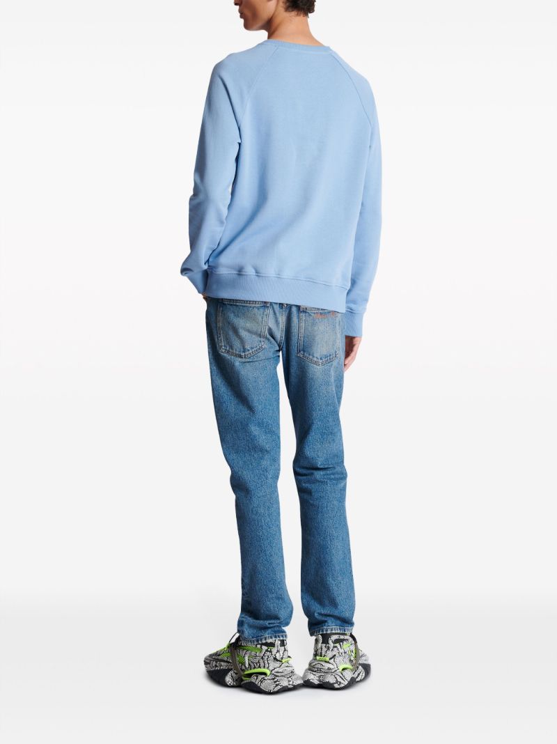 Blue Logo-print Organic Cotton Sweatshirt