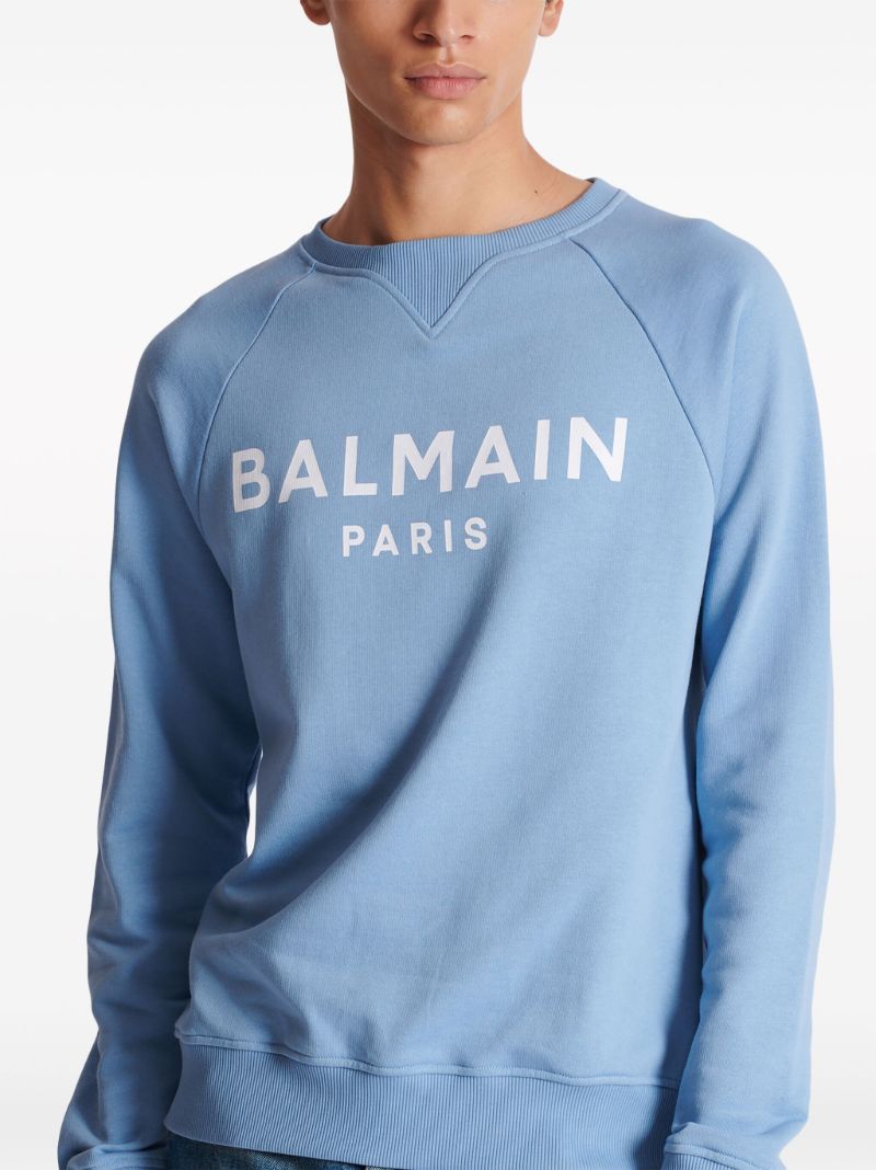 Blue Logo-print Organic Cotton Sweatshirt