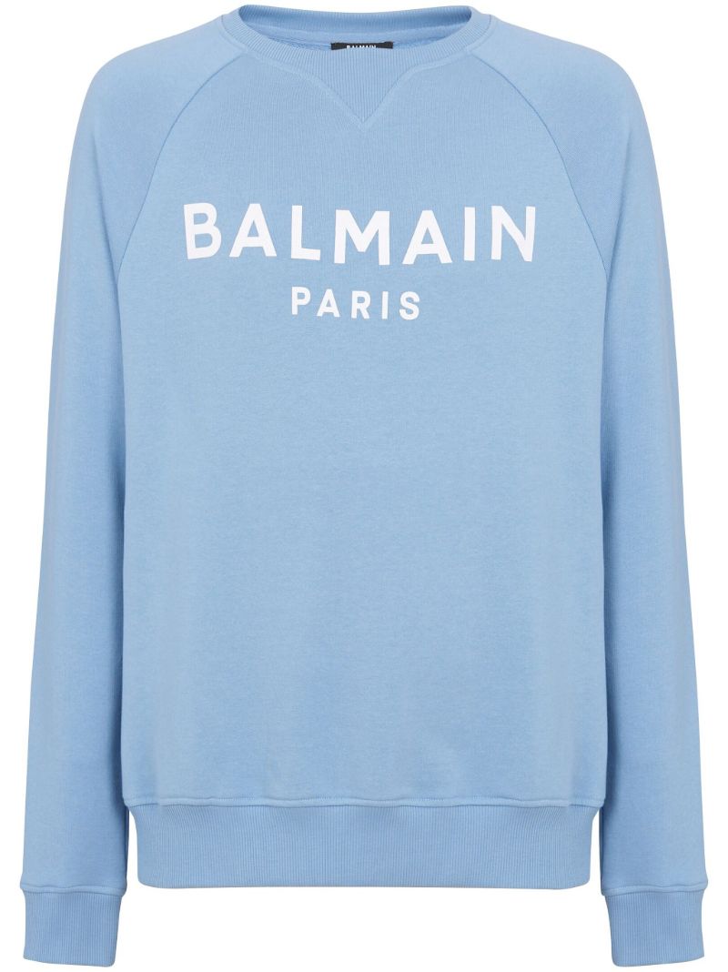 Blue Logo-print Organic Cotton Sweatshirt