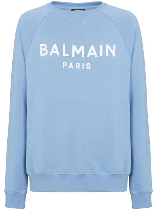 Blue Logo-print Organic Cotton Sweatshirt
