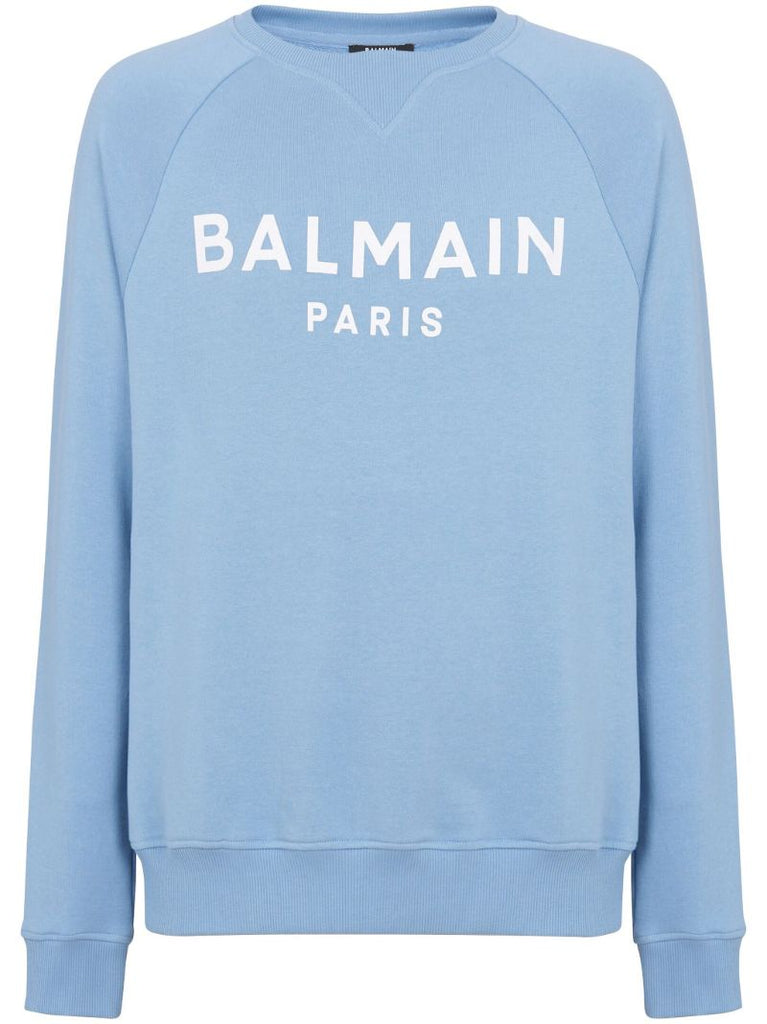 Blue Logo-print Organic Cotton Sweatshirt