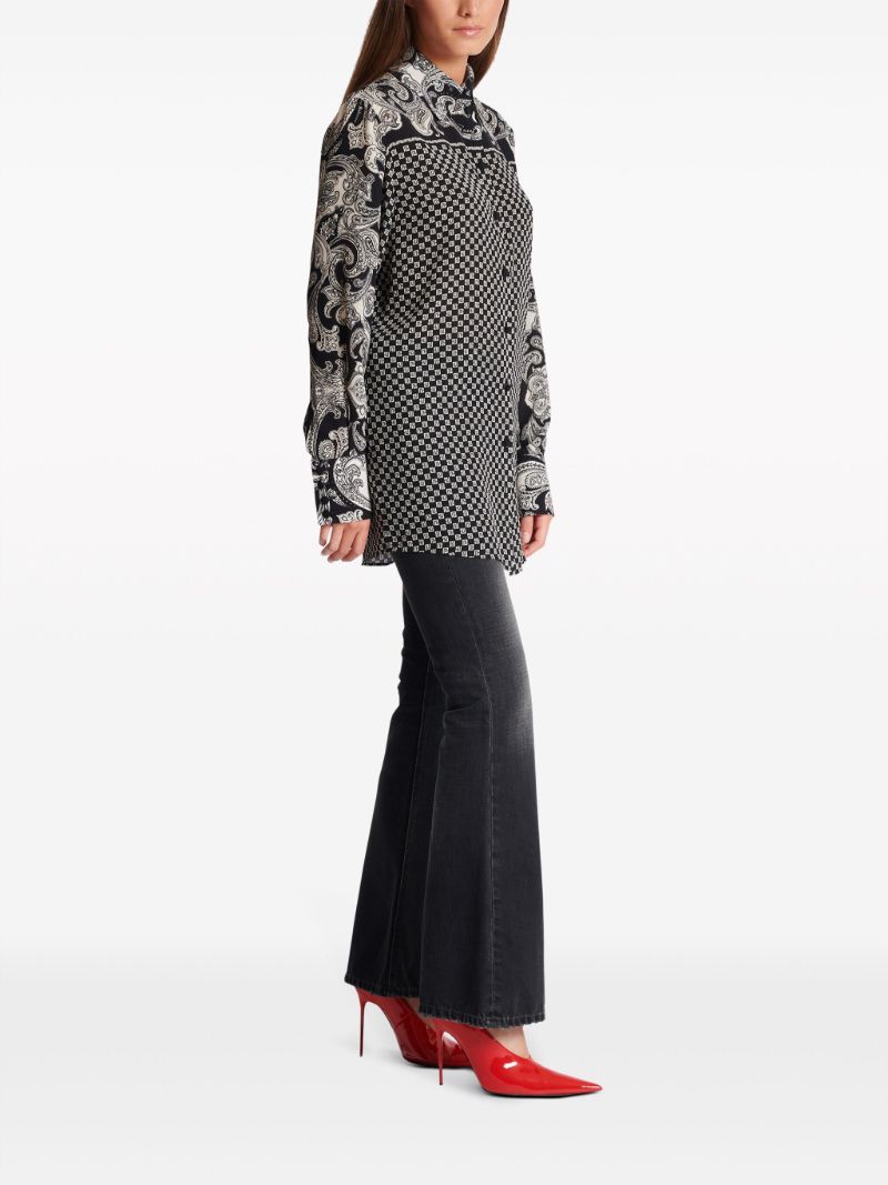 Black Paisley Silk Shirt