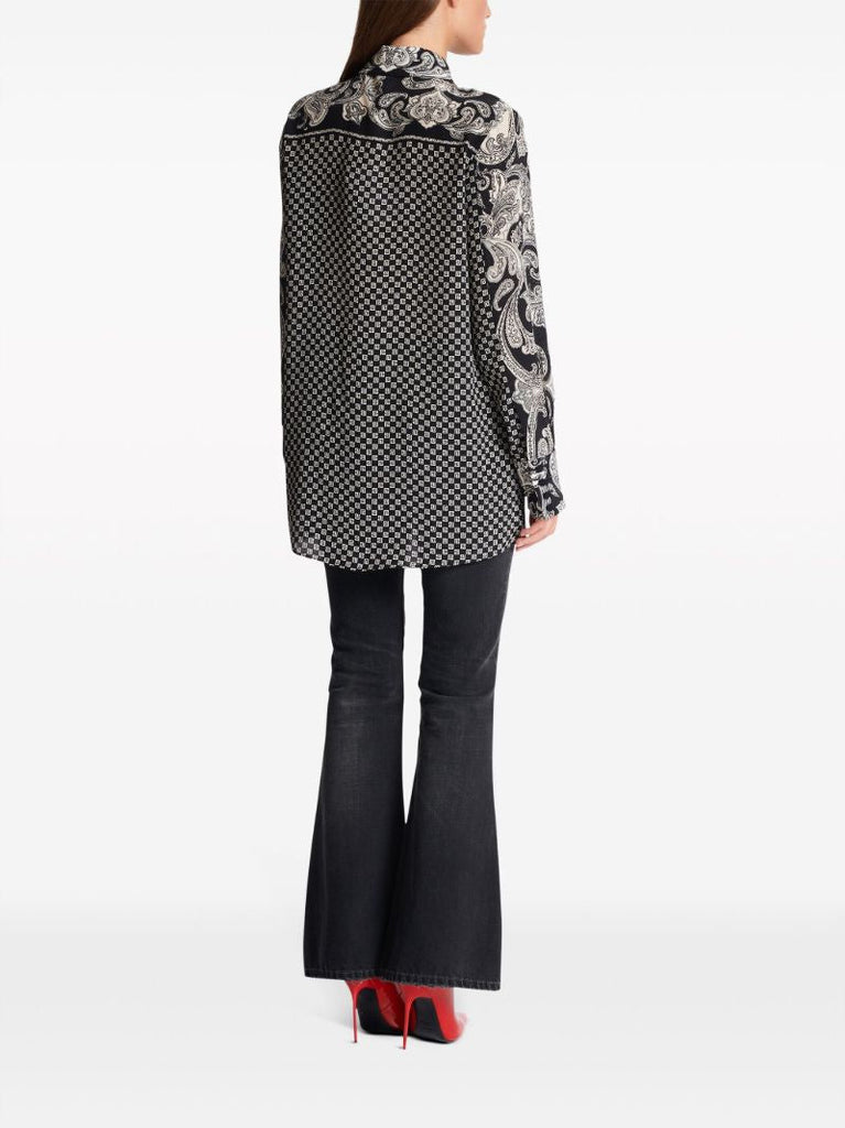 Black Paisley Silk Shirt