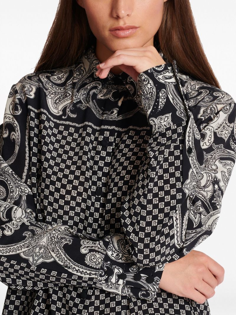 Black Paisley Silk Shirt