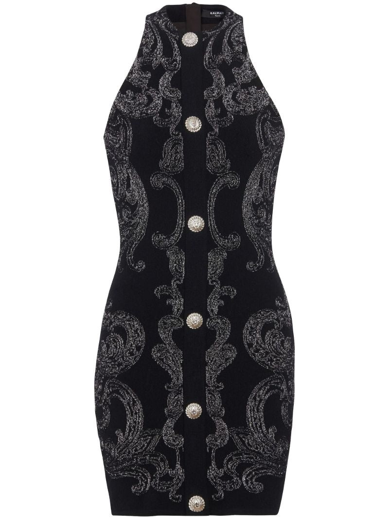 Black Glitter Halterneck Dress