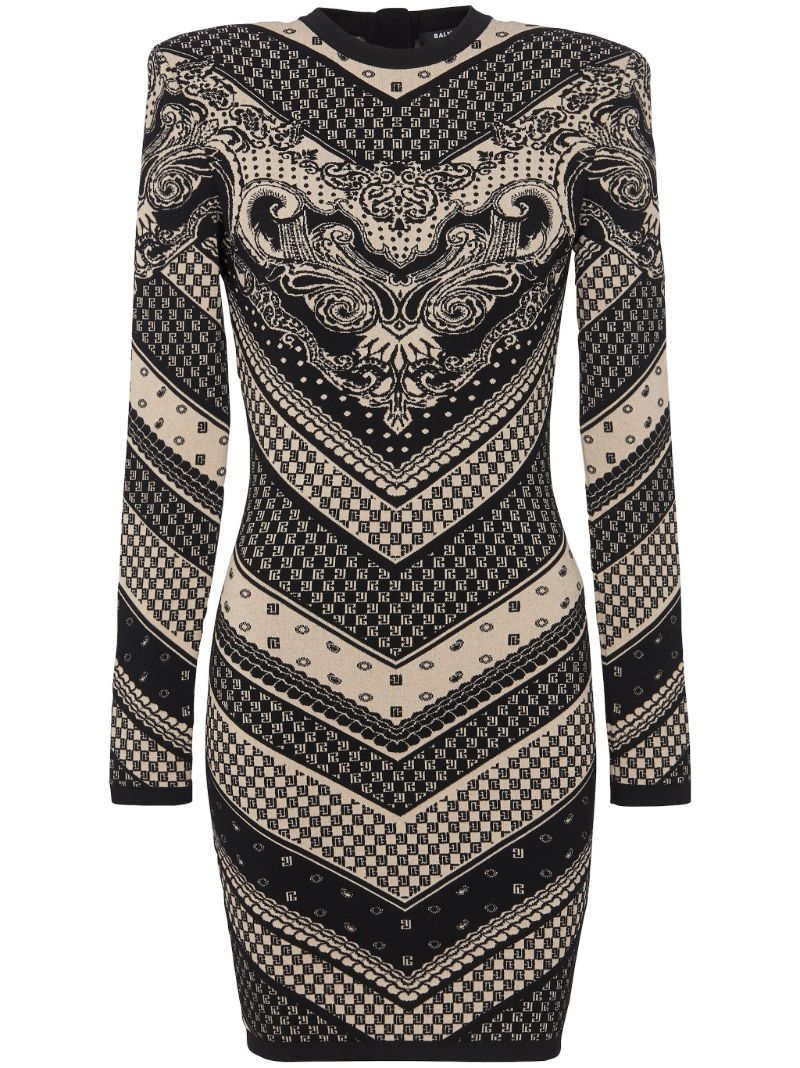 Black Monogram Knitted Dress