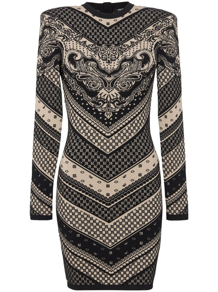 Black Monogram Knitted Dress