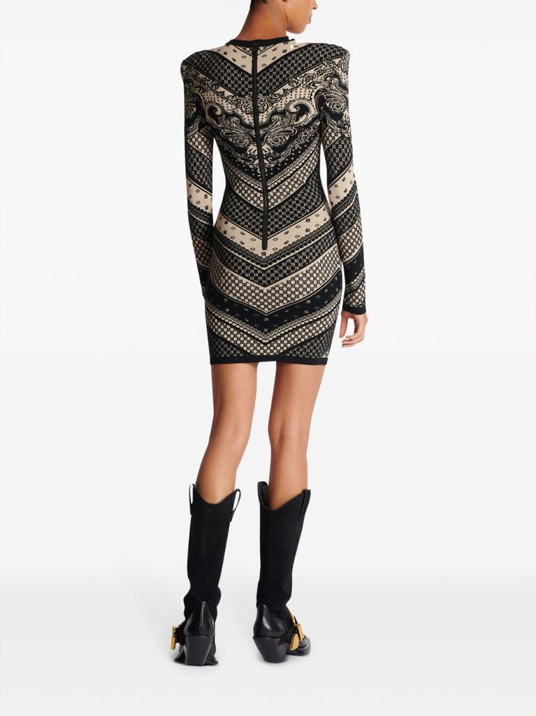 Black Monogram Knitted Dress