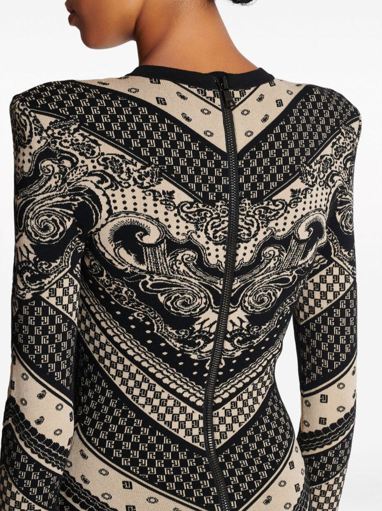Black Monogram Knitted Dress