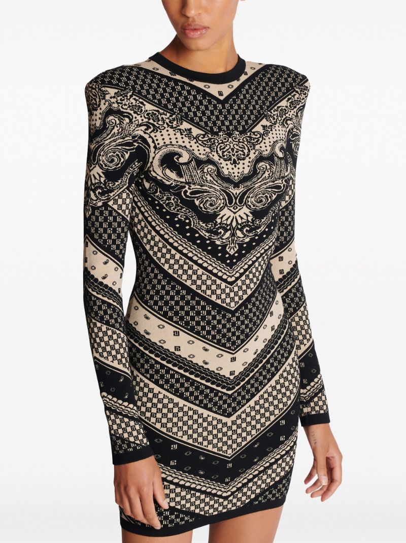 Black Monogram Knitted Dress