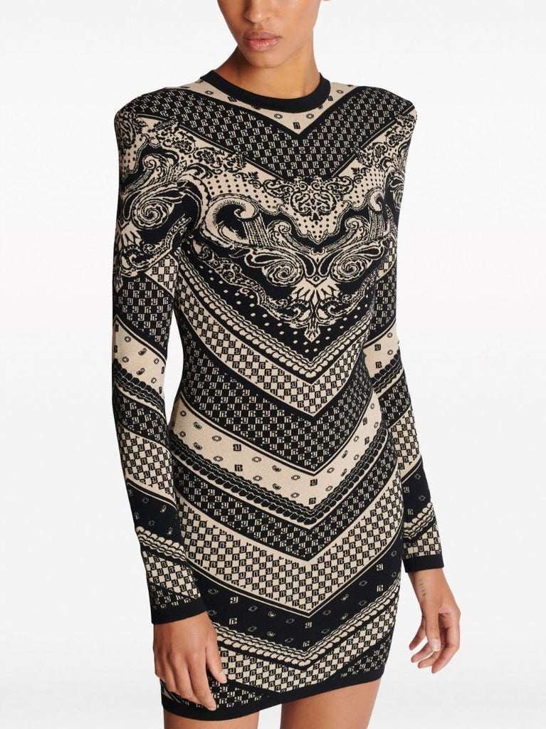 Black Monogram Knitted Dress