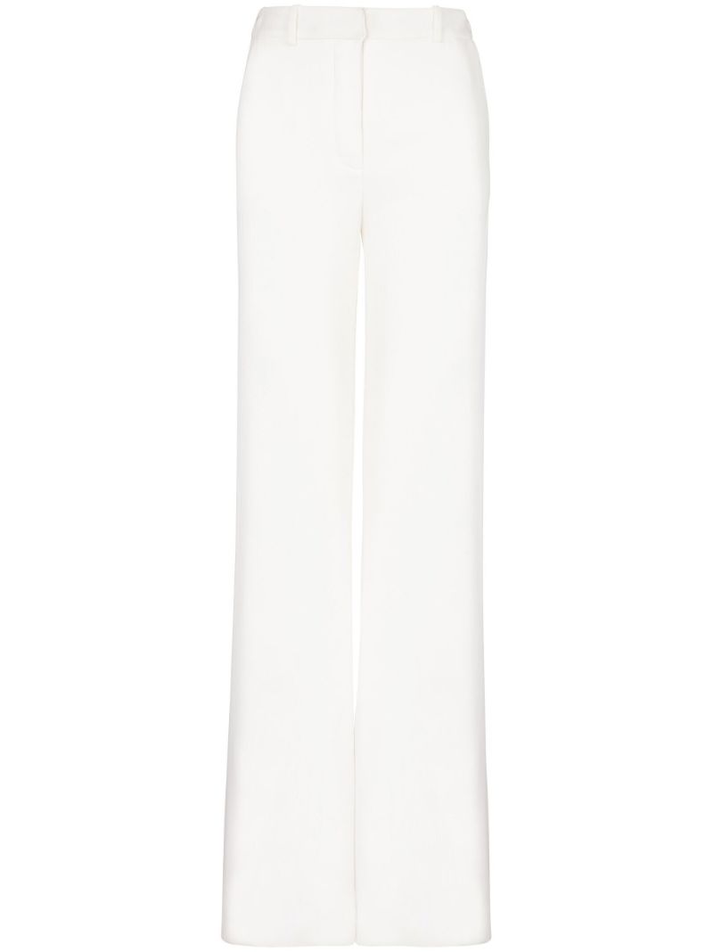 White High-waist Crepe Trousers