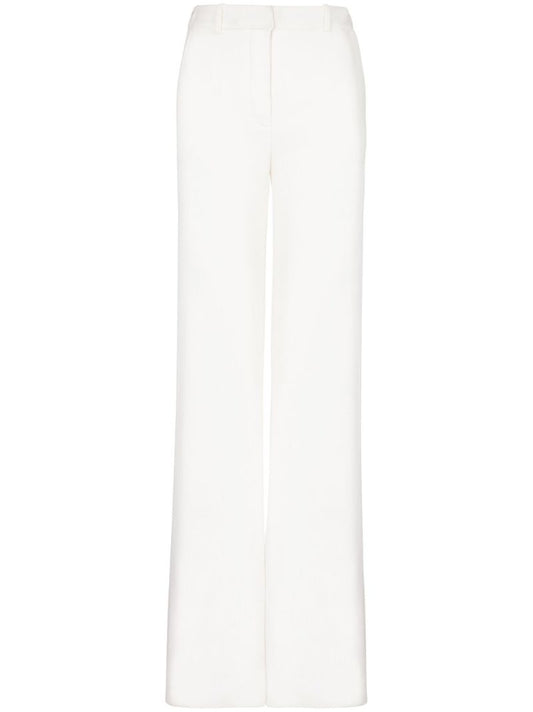 White High-waist Crepe Trousers