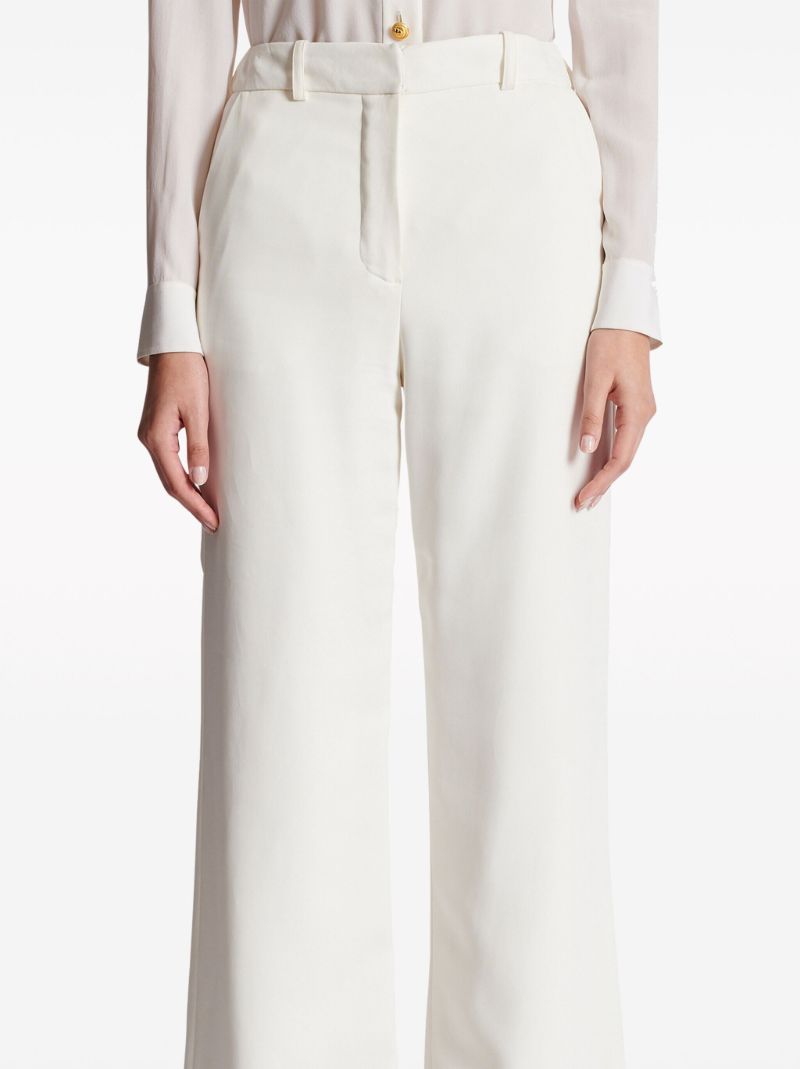 White High-waist Crepe Trousers