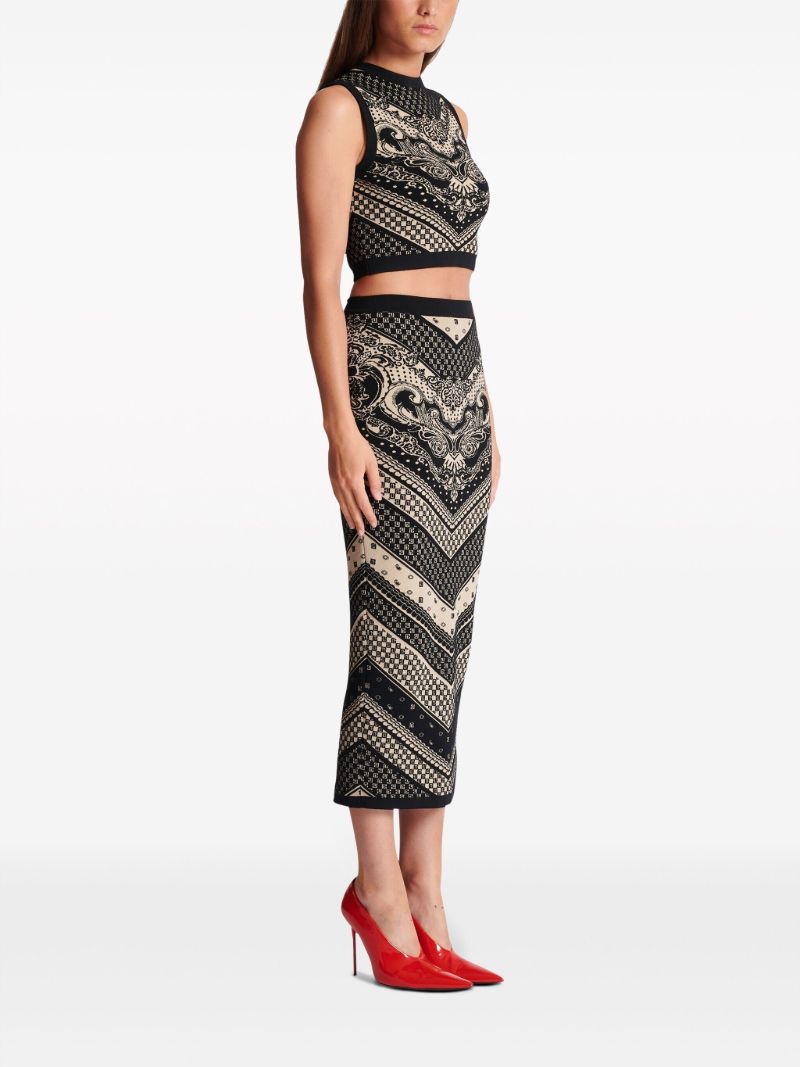 Black Intarsia Knit Vest