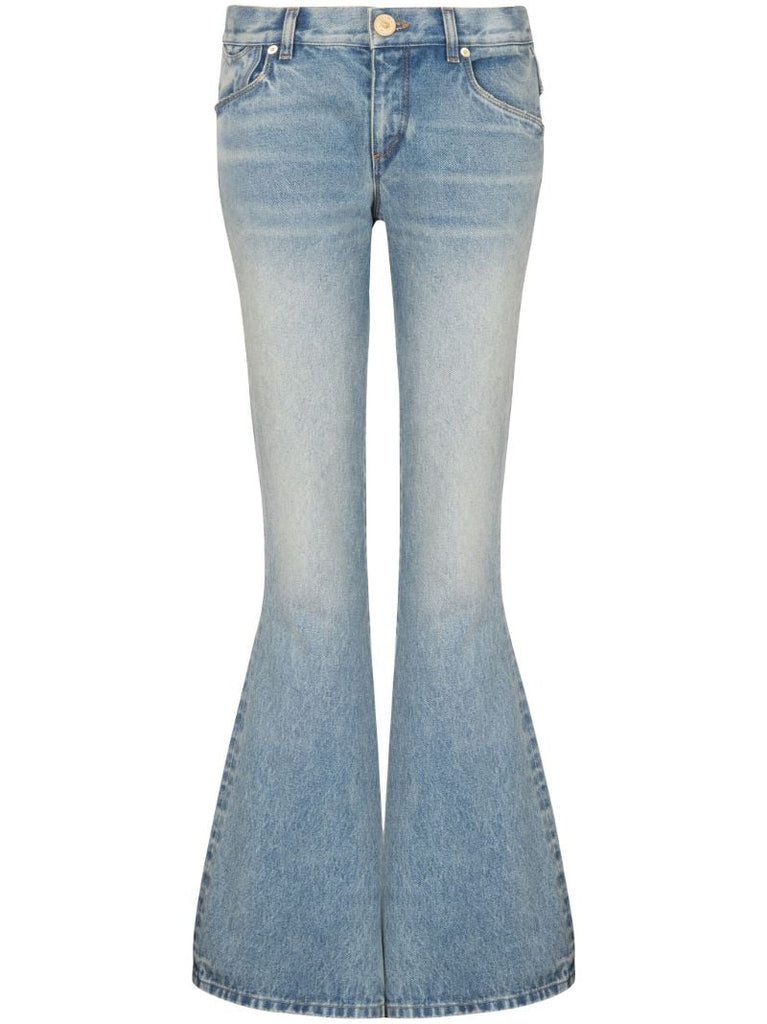 Blue Western Low-rise Bootcut Jeans