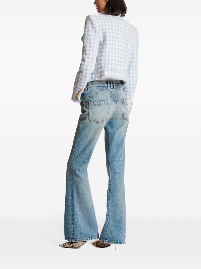 Blue Western Low-rise Bootcut Jeans